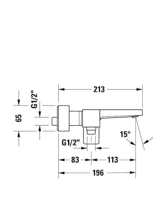 Duravit Αναμεικτική Μπαταρία Μπανιέρας Ασημί