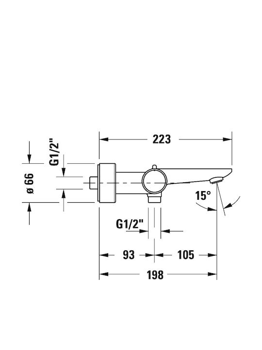 Duravit Αναμεικτική Μπαταρία Μπανιέρας Μαύρη