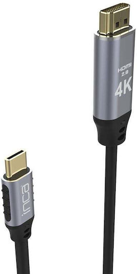 Inca HDMI 1.4 High Speed 1080p 120Hz Cable HDMI Male - USB-C Male 2m Black