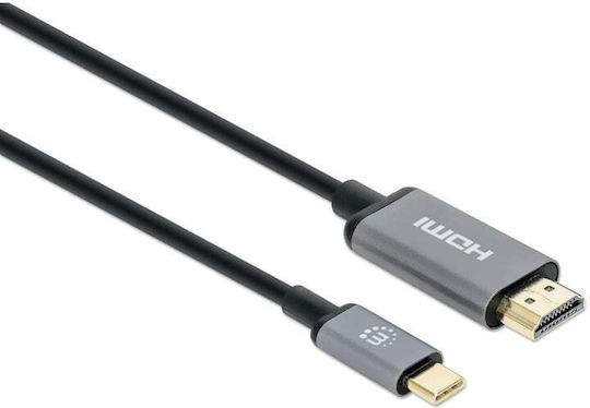 Manhattan Cable HDMI male - HDMI male 2m Μαύρο