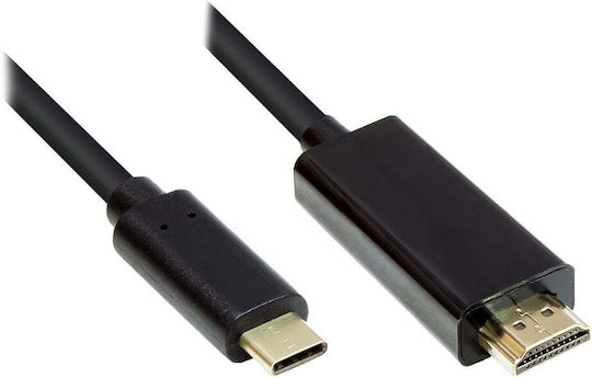 Good Connections HDMI 2.0 Premium High Speed 4K 60Hz HDR Cable HDMI Male - USB-C Male Length 1m Black