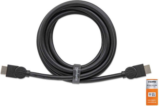 Manhattan Cable HDMI male - HDMI male 1m Μαύρο