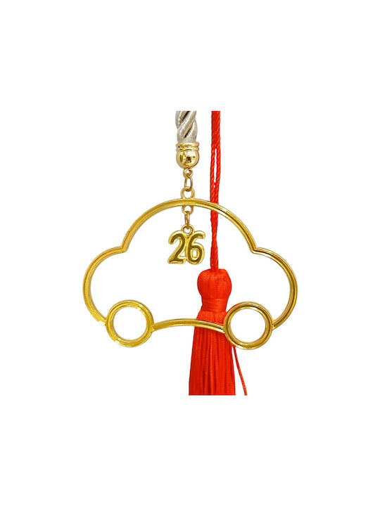Kalliopi Silver Handmade Hanging Lucky Charm Gold made of Wood 2026 7x10cm 1pcs