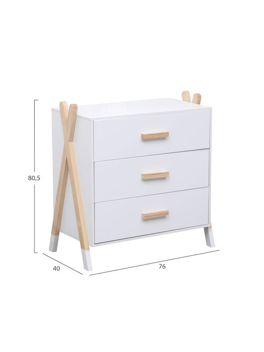 Set de Dormitor pentru Copii Alb 4buc