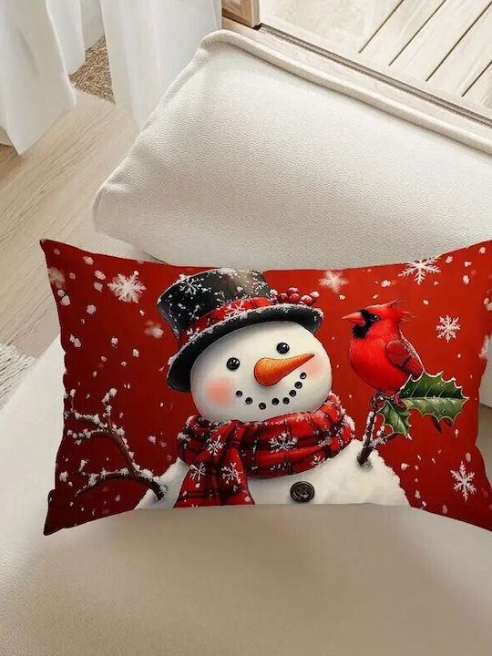 By Queen Limited Festive Edition Μαξιλαροθήκη Χιονάνθρωπος & Καρδινάλιος 50×30 Εκ