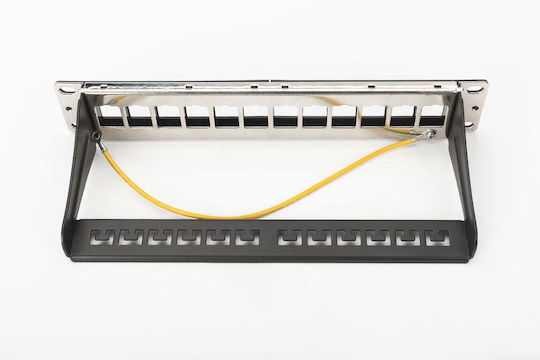 Digitus Patch Panel Keystone για Rack 1U 10" 12 Θυρών Μαύρο