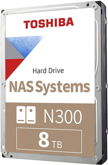 Toshiba N300 Bulk 8TB HDD Hard Drive 3.5" SATA III 7200rpm with 256MB Cache for NAS HDWG480UZSVA
