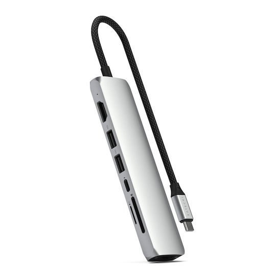 Satechi USB-C Docking Station με HDMI 4K PD Ethernet Ασημί (ST-P7SS)