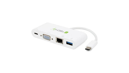 Techly USB-C / USB-A Docking Station με 4K PD Ethernet Λευκό (IADAP USB31-DOCK2)