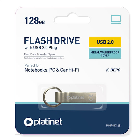 Platinet K-depo 128GB USB 2.0 USB-Stick Silber