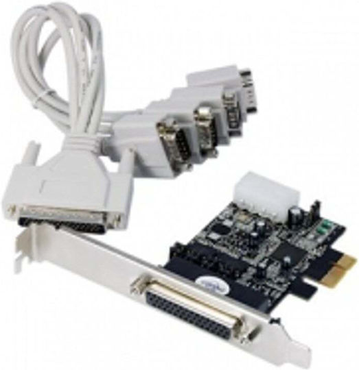 Longshine PCIe Контролер с 4 RS232 DB9 Сериен Порта