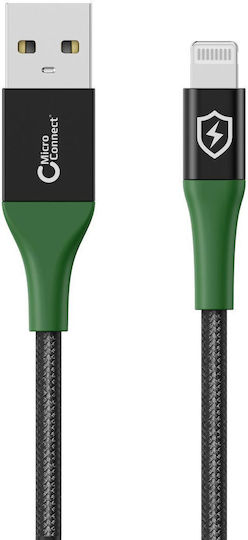 Microconnect USB-A to Lightning Cable Μαύρο 2m