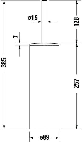 Duravit D-code Μεταλλικό Πιγκάλ Μπάνιου Ασημί