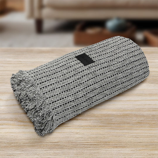 Lino Home Velora Ριχτάρι Πολυθρόνας Chenille 180x180εκ. Γκρι