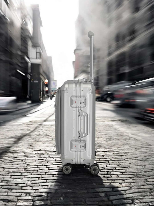 Travelite Cabin Hard Silver Suitcase With 4 Wheels Height 55cm