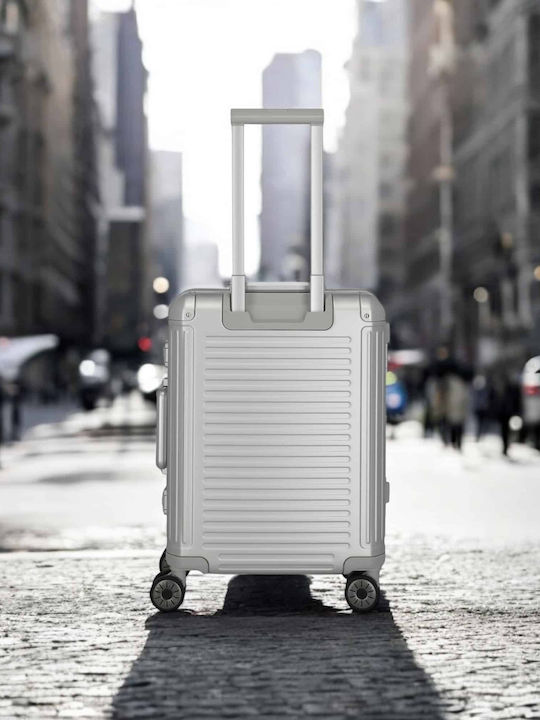 Travelite Cabin Hard Silver Suitcase With 4 Wheels Height 55cm