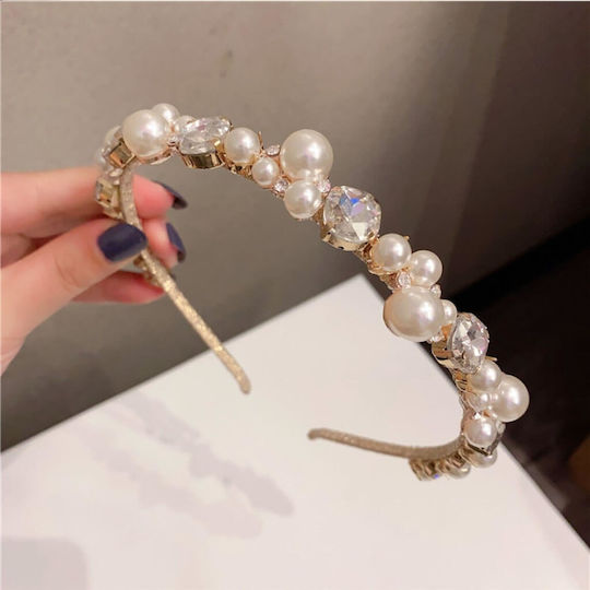 Bridal Hairband Gold Crystals Pearls Sharpay