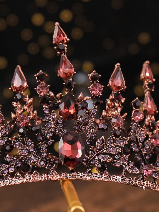 Very Beautiful Bridal Tiara Burgundy Baroque Style Vintage Vanda
