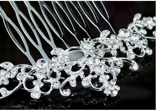 Clemă De Păr De Mireasă Elegantă Argintie Cu Cristale Swarovski Vivienne