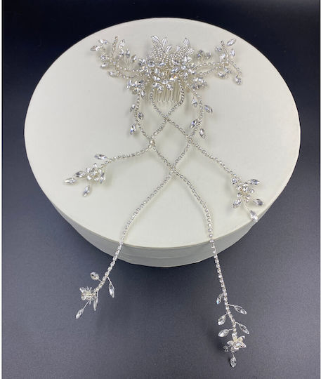 Bridal Hair Comb Long Vine Silver or Gold Austrian Swarovski Crystals Albertine