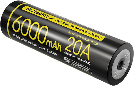 NiteCore Επαναφορτιζόμενη Μπαταρία 21700 Li-ion 6000mAh