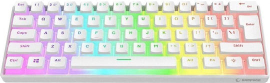 Rampage Radiant K11 RGB Wireless Gaming Mechanical Keyboard 60% with Outemu Red switches and Illuminated keys (English US) White