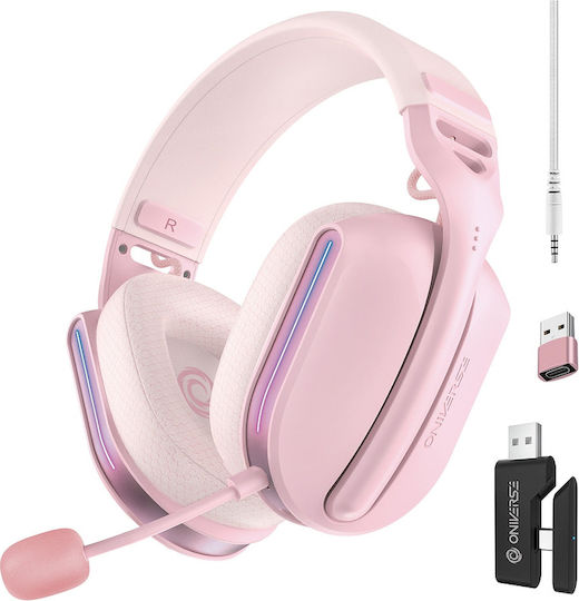 Oniverse Polaris Fără fir Over Ear Gaming Headset cu conexiune Bluetooth Aurora Pink