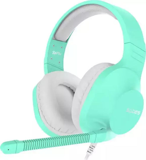 Sades Spirits Over Ear Gaming Headset με σύνδεση 2x3.5mm Cyan