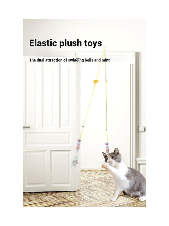 Cat Toy Suction Cup & Elastic Rope 1.8m – Interactive Hanging Bell & Fluffy Toy – Mouse