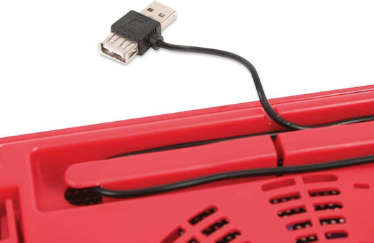 Omega Pad De Răcire Pentru Laptop Până La 17.3" Cu 1 Ventilator Și Iluminare Roșie