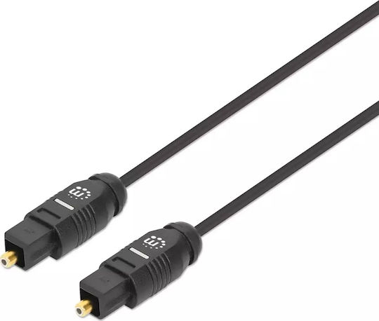 Manhattan Optical Audio Cable TOS male - TOS male Μαύρο 1m (356060)