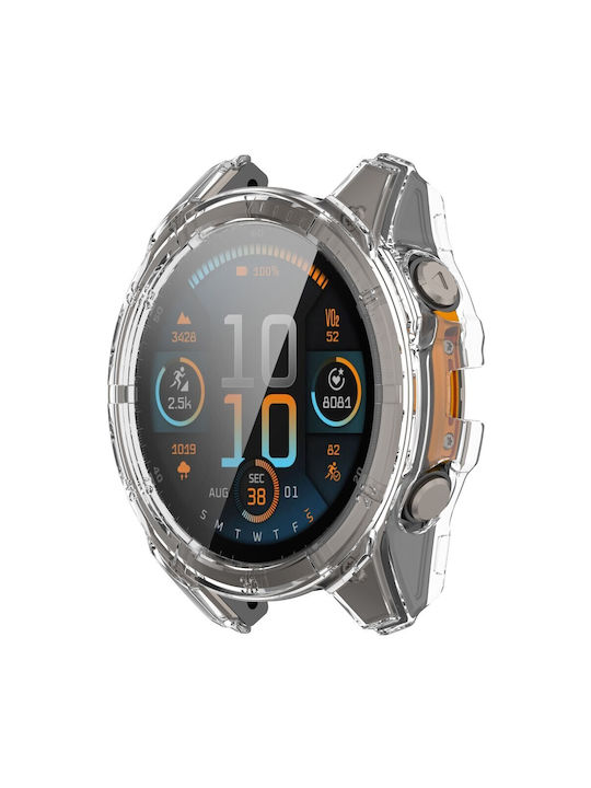 Пластмасов Калъф със Стъкло в Прозрачен цвят за Garmin Fenix 8 Solar (51mm)