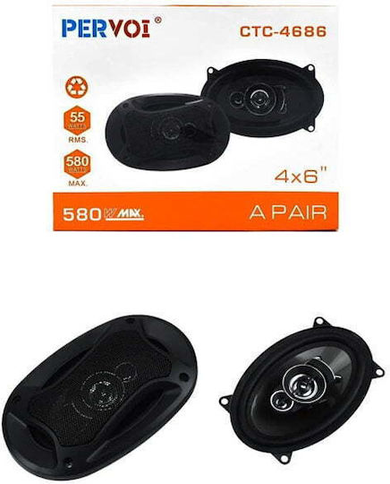 PerVoi Set Boxe Auto Pervoi 4x6" cu 55W RMS (Midrange)