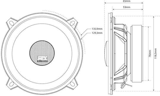 MTX Σετ Ηχεία Αυτοκινήτου 5.25" με 70W RMS (2 Δρόμων)