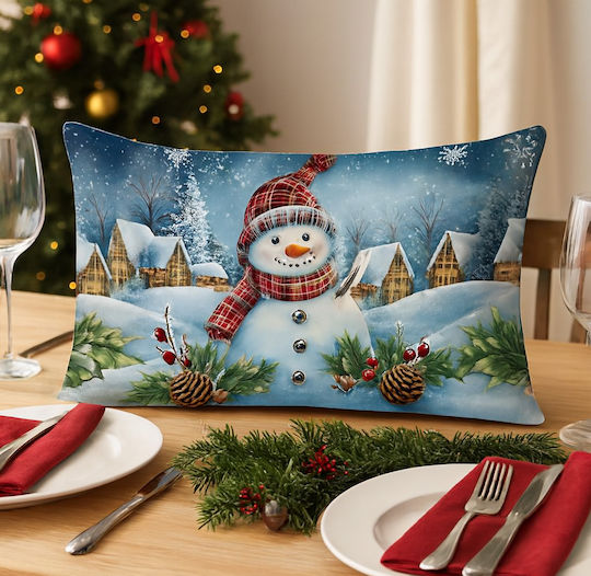 By Queen Limited Festive Edition Μαξιλαροθήκη Snowman Village 50x30εκ