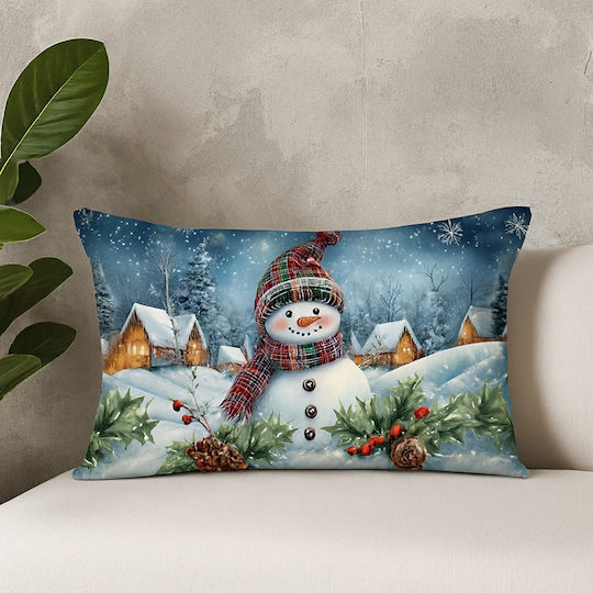 By Queen Limited Festive Edition Μαξιλαροθήκη Snowman Village 50x30εκ
