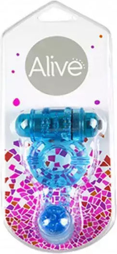 Alive Double Ding Vibrating Cock Ring Schwanz & Hoden Blue