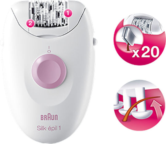 Braun Silk-Epil 1 Αποτριχωτική Μηχανή Epilator για Πρόσωπο & Σώμα
