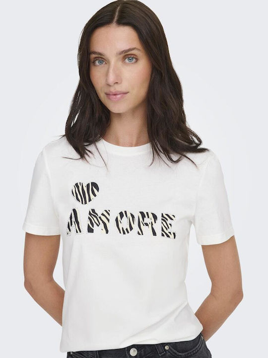 Women's T-shirt Animal Print White