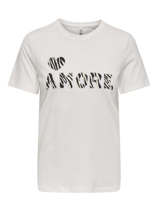 Women's T-shirt Animal Print White