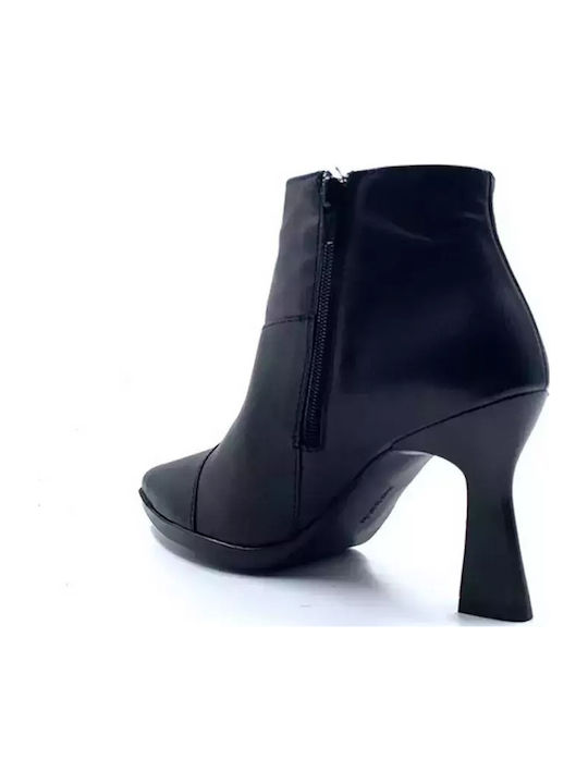Leder Stiefeletten Damen Schwarz