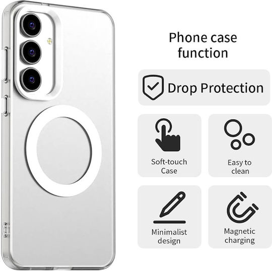 Techsuit Candycase Umschlag Rückseite Kunststoff / Silikon Weiß (Galaxy S25 FE)