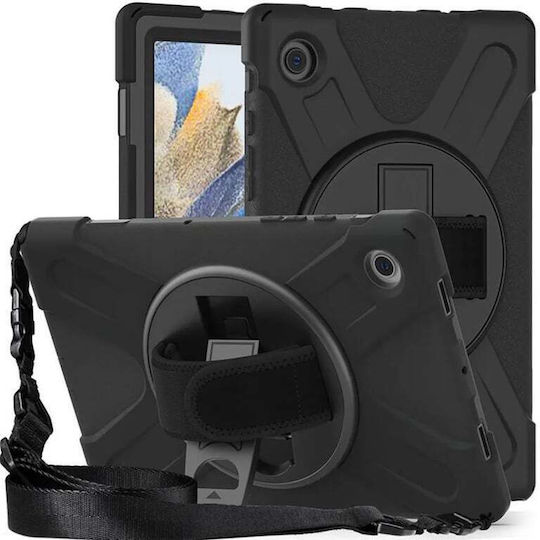 eSTUFF 360 Full Cover Plastic with Strap Set with Glass Black (Samsung Galaxy A8 10.5)