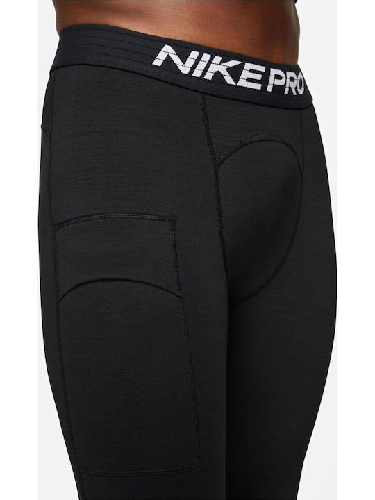 Nike Pro Warm Herren Thermo Hose Schwarz
