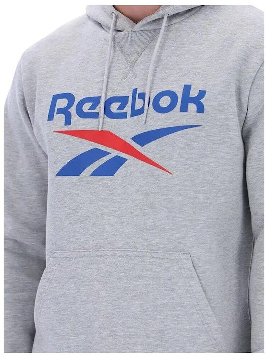 Identity Φούτερ με Κουκούλα Light Grey Marl