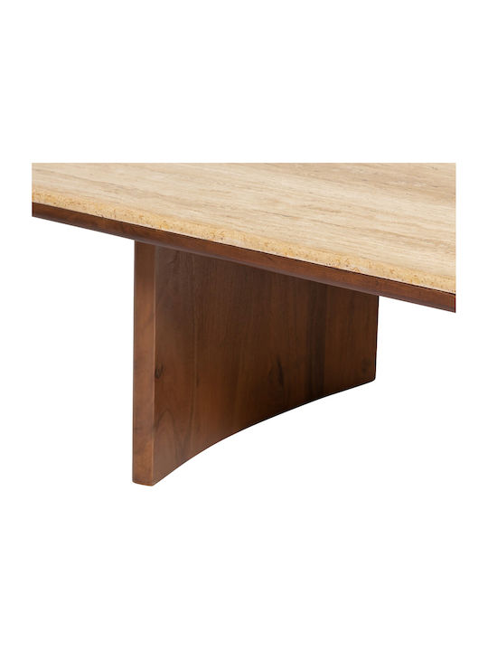 Rectangular Central Coffee Table Jivan Made of Solid Wood Beige W120xL70xH41cm