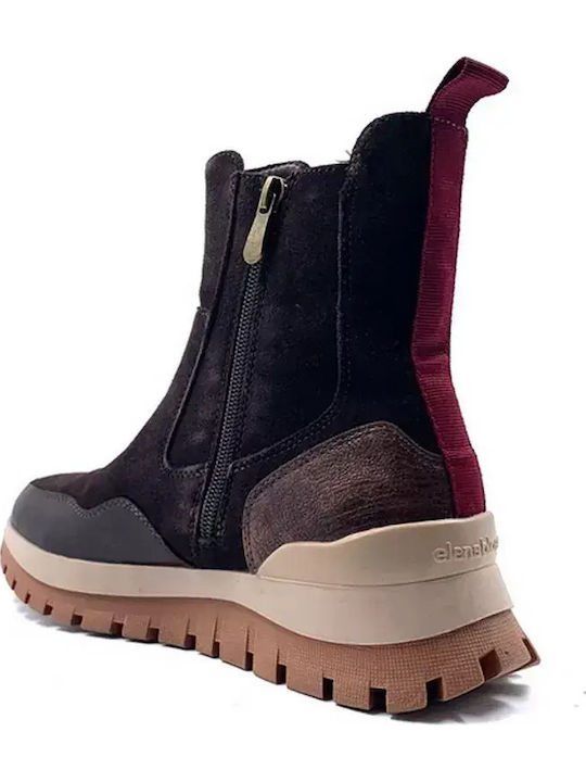Leder Stiefeletten Damen Braun
