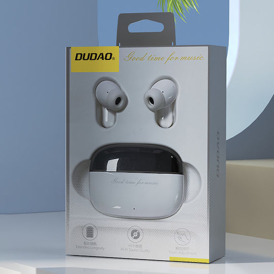 Dudao U8 Pro In-ear Bluetooth Handsfree Ακουστικά με Θήκη Φόρτισης Λευκά