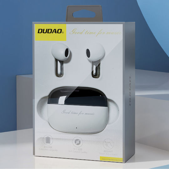 Dudao U8 In-ear Bluetooth Handsfree Ακουστικά με Θήκη Φόρτισης Λευκά