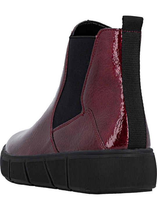 Leder Stiefeletten Damen Rot